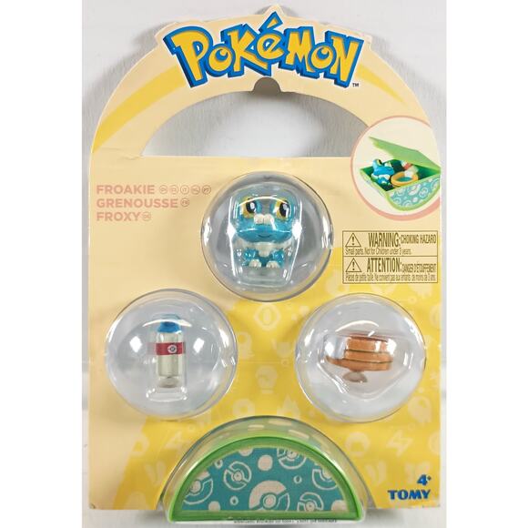 Tomy Pita Poke Officially Licensed Pokemon FROAKIE MINIATURE SET, New, See Pics! - Picture 1 of 6
